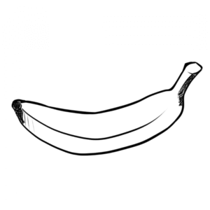 a handdrawn image of a banana